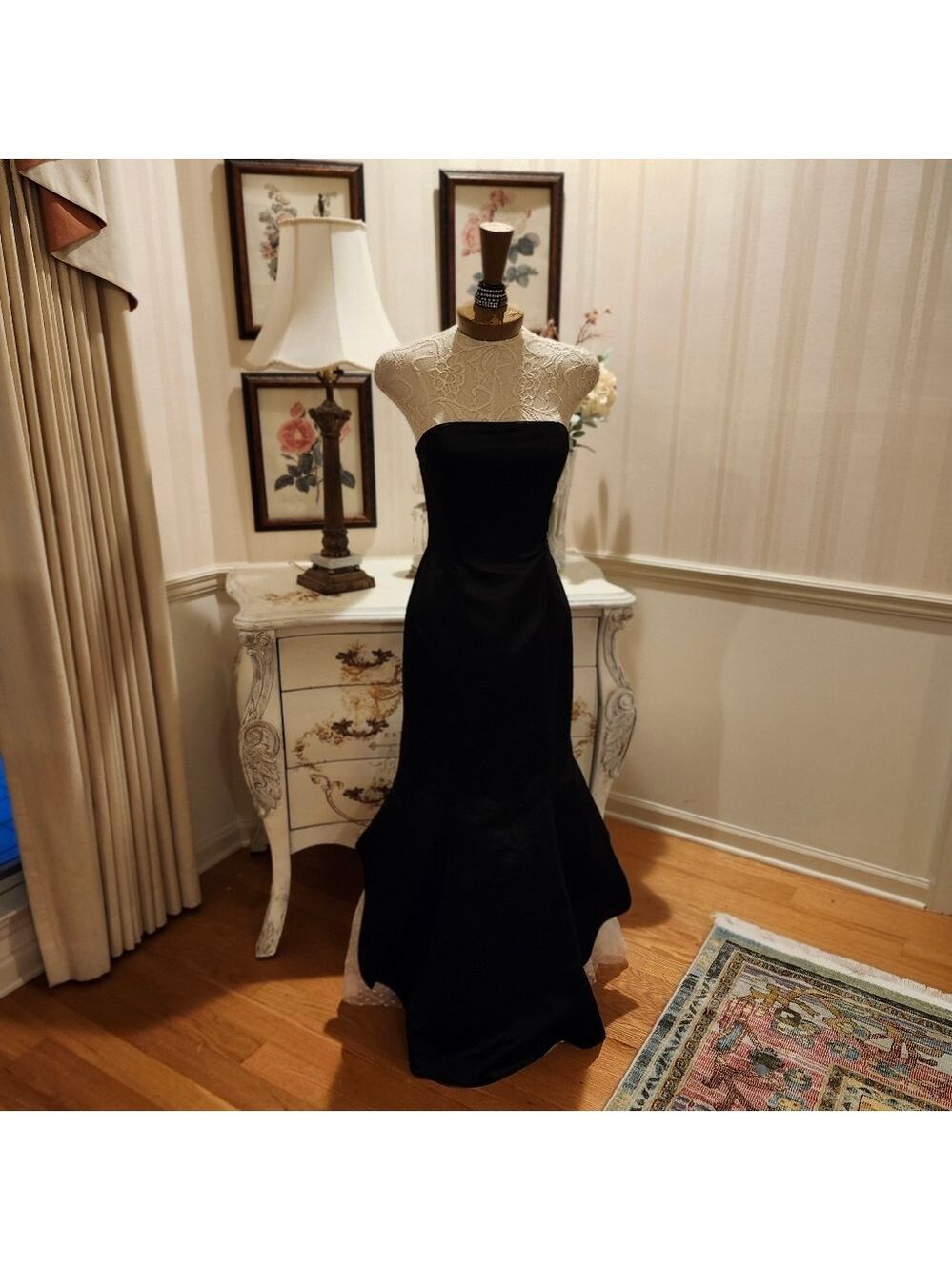 Jessica McClintock Gunne Sax B&W Vintage Y2K  Prom Evening Gown 5/6